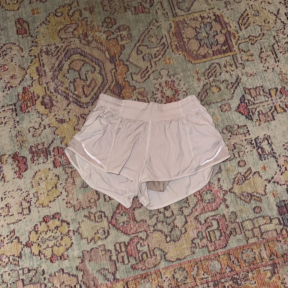White/grey Lululemon shorts. Size 4. 2.5